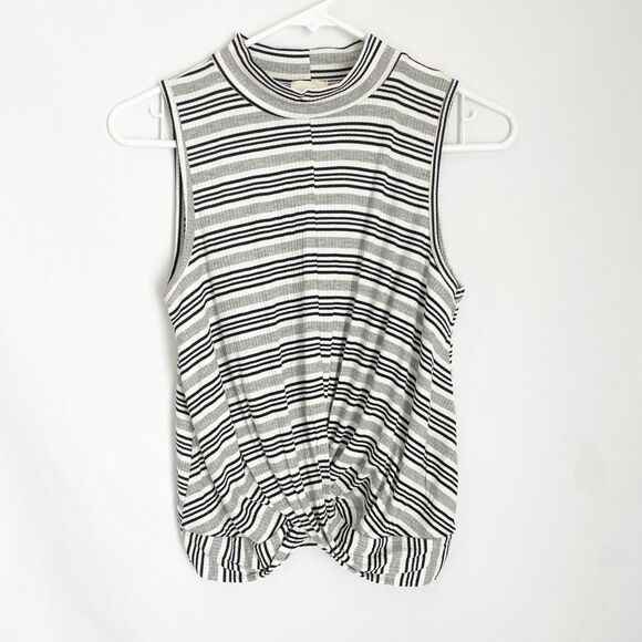 Caution To The Wild Tank Black White Stripe NWOT S - Picture 1 of 5